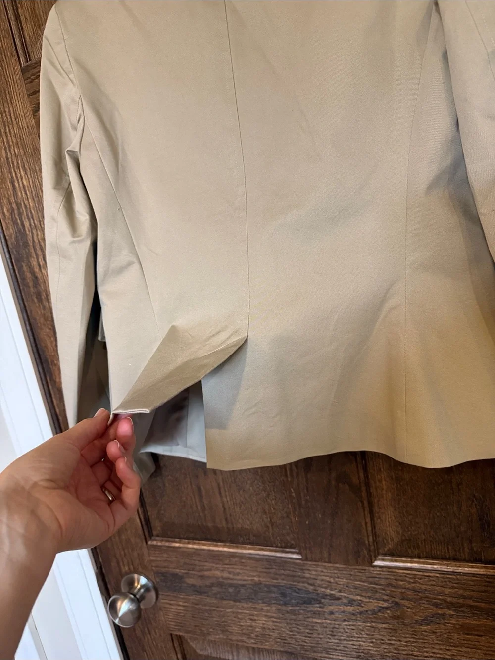 Body by Victors Khaki Beige Tailored Cotton Blend Blazer Size 6 Y2K era